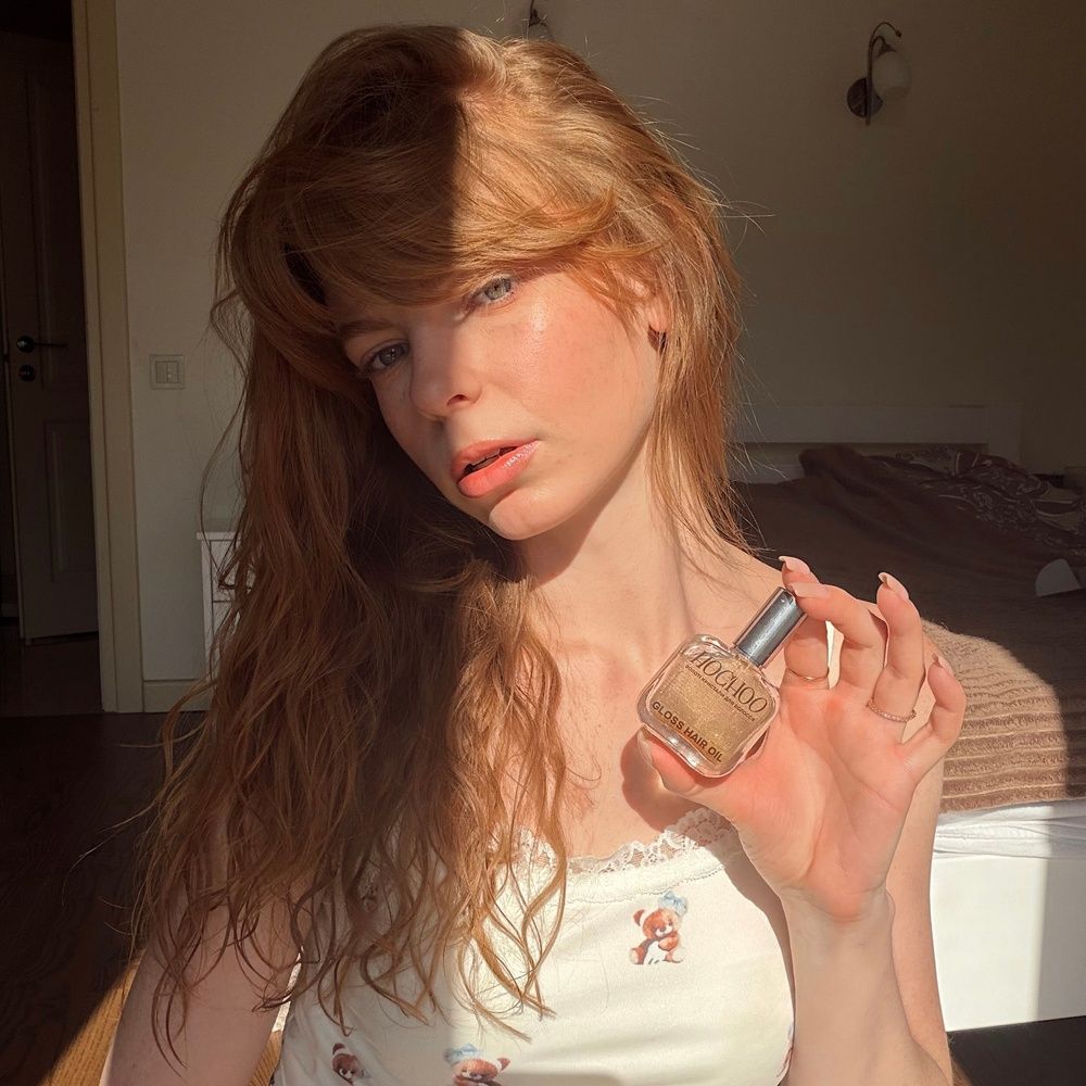 Золоті кристали для кінчиків волосся hair-oil-20 фото