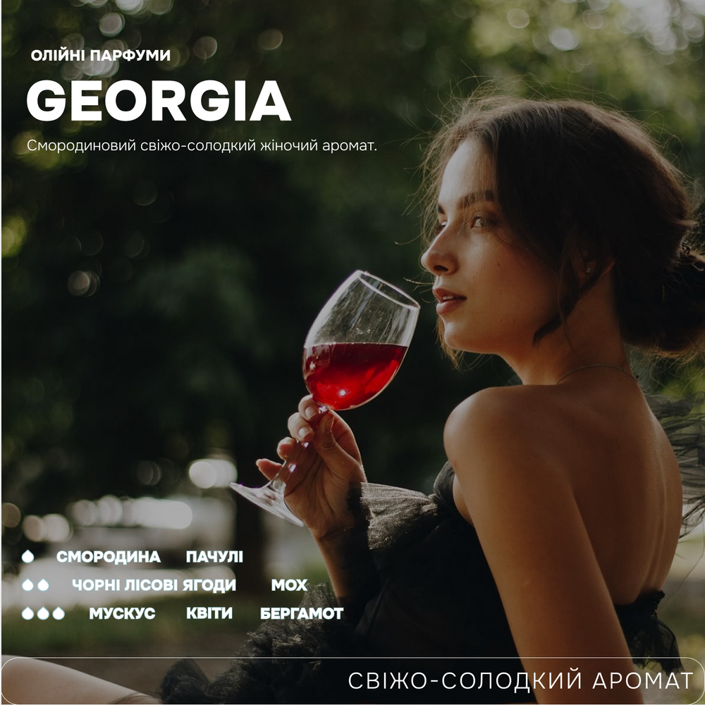 Олійні парфуми-мультитаскер Georgia смородинове вино + мох oil-georgia фото